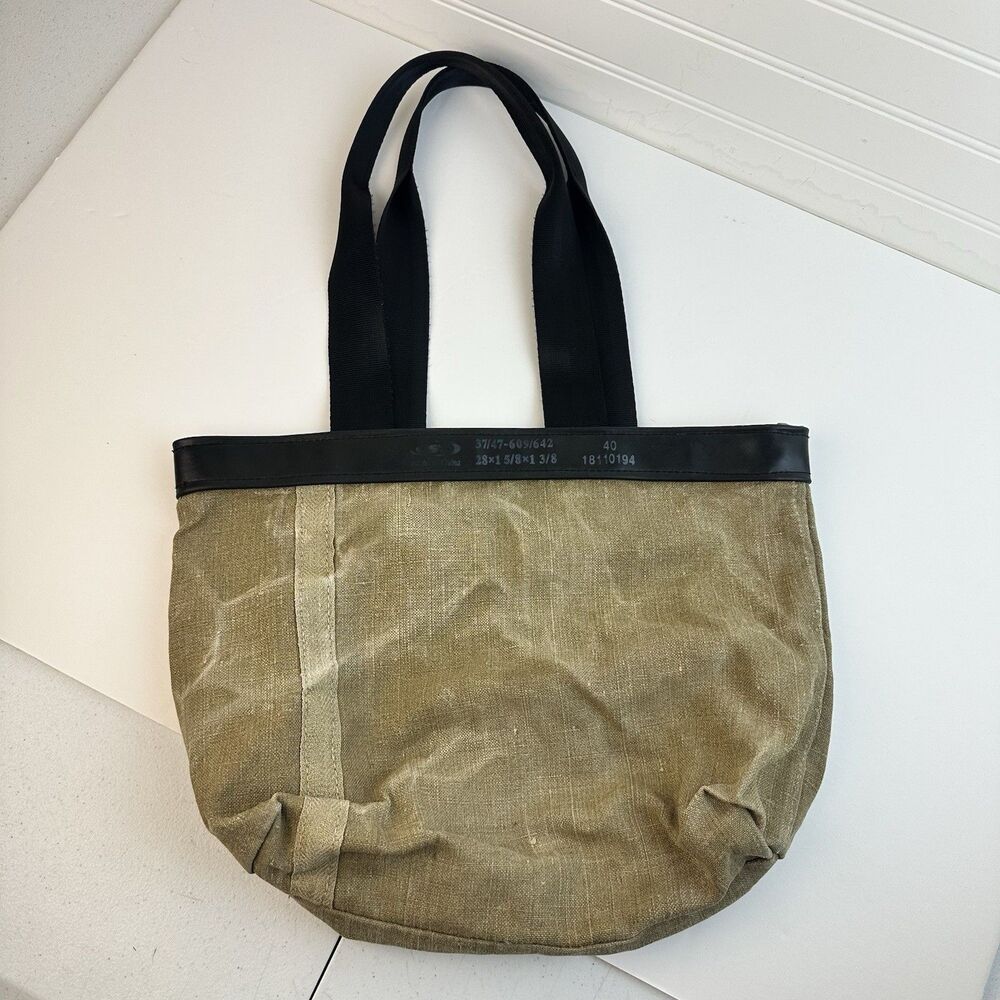 Upcycled Inner Tube Parachute Army Military Surplus Canvas Tote Shoulder Handbag